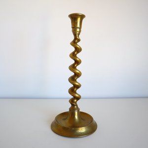 Vintage Solid Brass Spiral Candle Holder